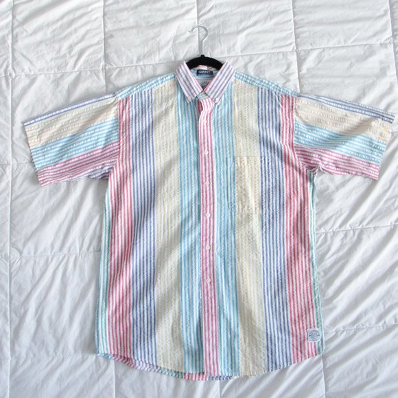 Gant Other - GANT Salty Dog Multicolor Striped Button Up Shirt Half Sleeves Size-M Casual Tee